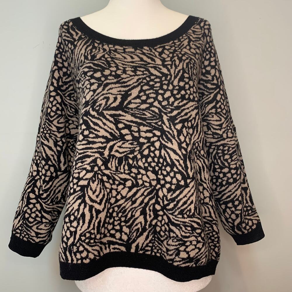 Whistles 100% wool sweater - animal print, size UK 10